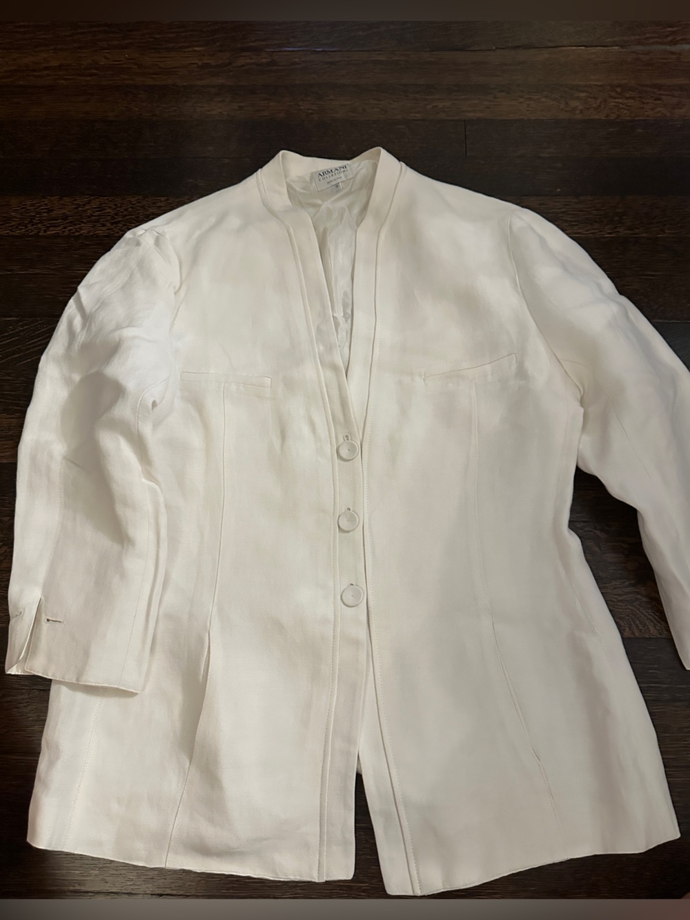Armani Collezioni Linen Cream Lightweight Longline Jacket